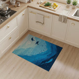 Teal Sea Turtles Underwater Ocean Depths Rug