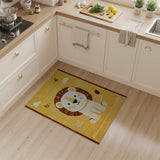 Adorable Yellow Cartoon Lion Kids Rug