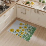 Sunny Yellow Daisy Meadow Area Rug