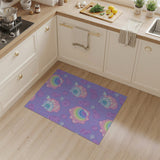 Whimsical Purple Rainbow Fish Cartoon Area Rug
