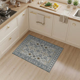 Heritage Tribal Blue and Teal Navy Heritage Tribal Geometric Area Rug