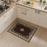 Ornate Gold Border Traditional Persian Area Rug