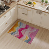 Vibrant Wavy Multi-Color Geometric Area Rug