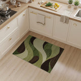 Green Abstract Area Abstract Green Wave Area Rug