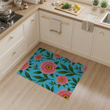 Multi-color and Patterns Vibrant Pink Peony Floral Area Rug