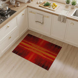 Bold Red Orange Geometric Grid Area Rug
