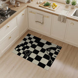 Black White Checkered Farmhouse Silhouettes Rug