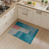 Teal Coral Abstract Curve Area Rug