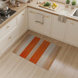 Vibrant Orange and Beige Striped Area Rug