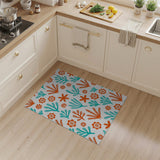 Vibrant Orange Teal Coastal Starfish Area Rug