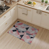 Bold Red Geometric Triangle Area Rug