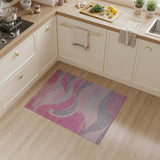 Pink Fluid Pink Wave Abstract Area Rug