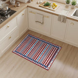 Geometric Modern Patriotic Stars and Stripes Area Rug