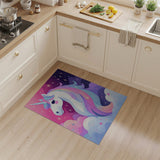 Magical Unicorn Rainbow Mane Kids Area Rug