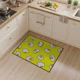 Sunny Fried Eggs Cartoon Yellow Area Rug