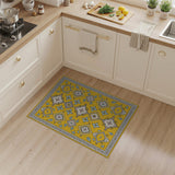 Vibrant Yellow Geometric Diamond Area Rug