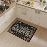 Southwestern Geometric Area Rug Black Cream Rust