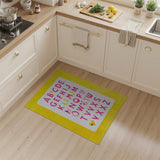 Sunny Yellow Kids Alphabet Rug with Pink Letters