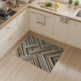 Gold Interlocking Frames Geometric Area Rug