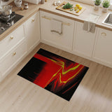Red Lava Flow Abstract Area Rug