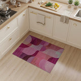 Modern Pink Geometric Abstract Area Rug