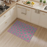 Playful Pink Mint Green Organic Shapes Area Rug