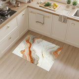 Abstract Terracotta Gold Marble Area Rug