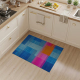 Vibrant Blue Pink Orange Geometric Area Rug