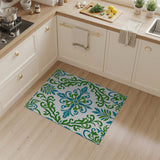 Teal and Green Ornate Persian Floral Rug