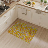 Vibrant Orange Floral Persian Area Rug