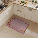 Multi-Color Geometric Pink Border Area Rug