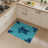 Sea Turtle Coastal Blue Area Rug