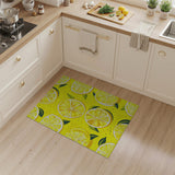 Fruit Pattern Zesty Lemon Slices Yellow Area Rug