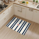 Navy Striped Compass Area Rug