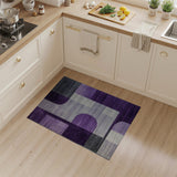 Modern Purple Grey Geometric Area Rug