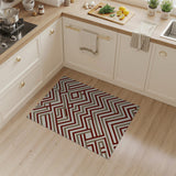 Bold Red Geometric Interlock Area Rug