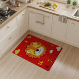 Cute Cartoon Lion ABC Kids Area Rug