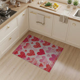 Striped Hearts Pink Area Rug