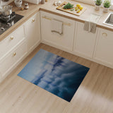 Misty Coastal Peaks Blue Area Rug