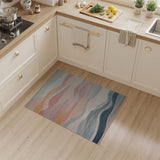 Wavy Mountain Abstract Area Rug in Sunset Hues