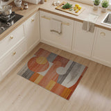 Multi-color and Patterns Modern Orange Geometric Abstract Area Rug