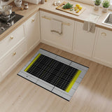 Bold Yellow Border Black Grid Area Rug