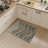 Beige Layered Waves Abstract Area Rug