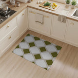 Sage Green Diamond Geometric Area Rug