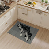 Isometric Concrete Staircase Geometric Rug