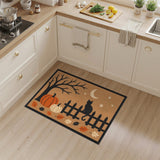 Fall Harvest Cat Pumpkin Area Rug