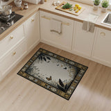 Butterfly Forest Rug with Gold Tribal Border