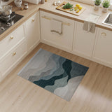 Layered Teal Mountain Abstract Area Rug