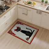 Black Cat in Red Sombrero Southwestern Rug