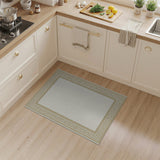 Elegant Beige Greek Key Border Rug